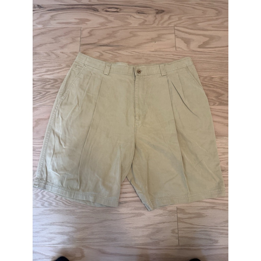 Tommy Bahama Mens Shorts 40 Khaki Tan Pleated Tencel Lyocell Relax